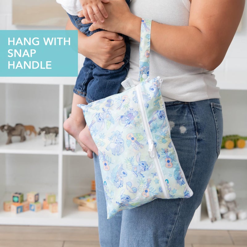 Bumkins Disney Waterproof Wet Dry Clutch Bag for Baby, Travel, Swim Suit, Cloth Diapers, Pump Parts, Pool, Gym Clothes, Toiletry, Strap to Stroller, Daycare, Zip Reusable Bag, Packing Pouch, Stitch - Image 4